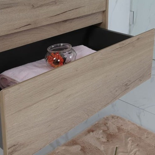 Exclusive MAX MDF Wall Hung Vanity in Natural Oak (All Sizes)