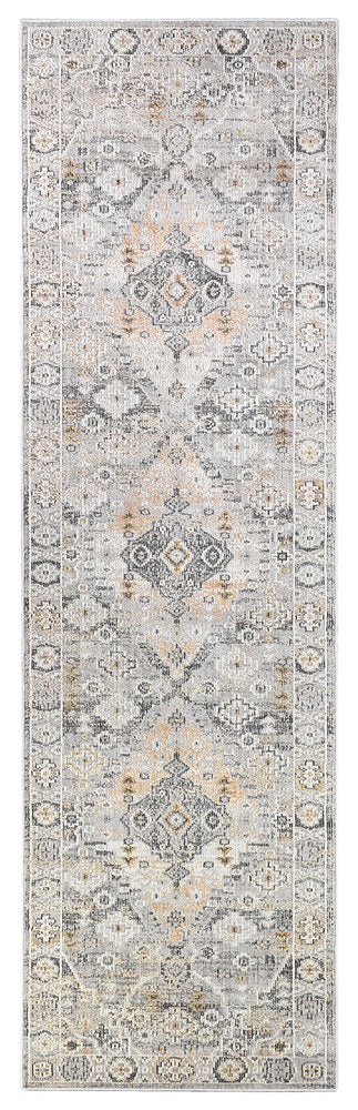 Hot Sale! Medina Grey Mustard Runner Rug 0320C - A Stylish Floor Covering