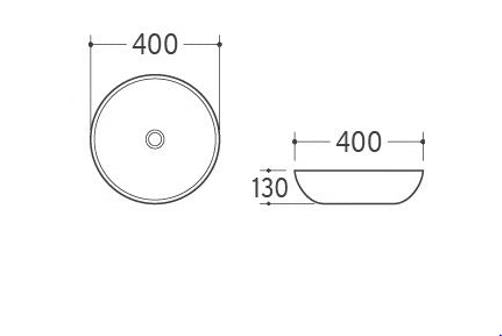 Hot Sale! Round POSEIDON Matte Black Ceramic Above Counter Basin (346x346x114)