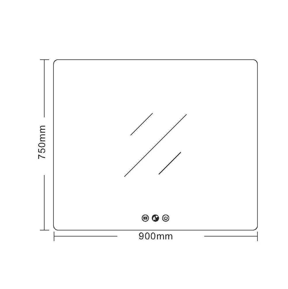 Hot Sale! 750x900mm LUNA Frameless LED Rectangular Mirror
