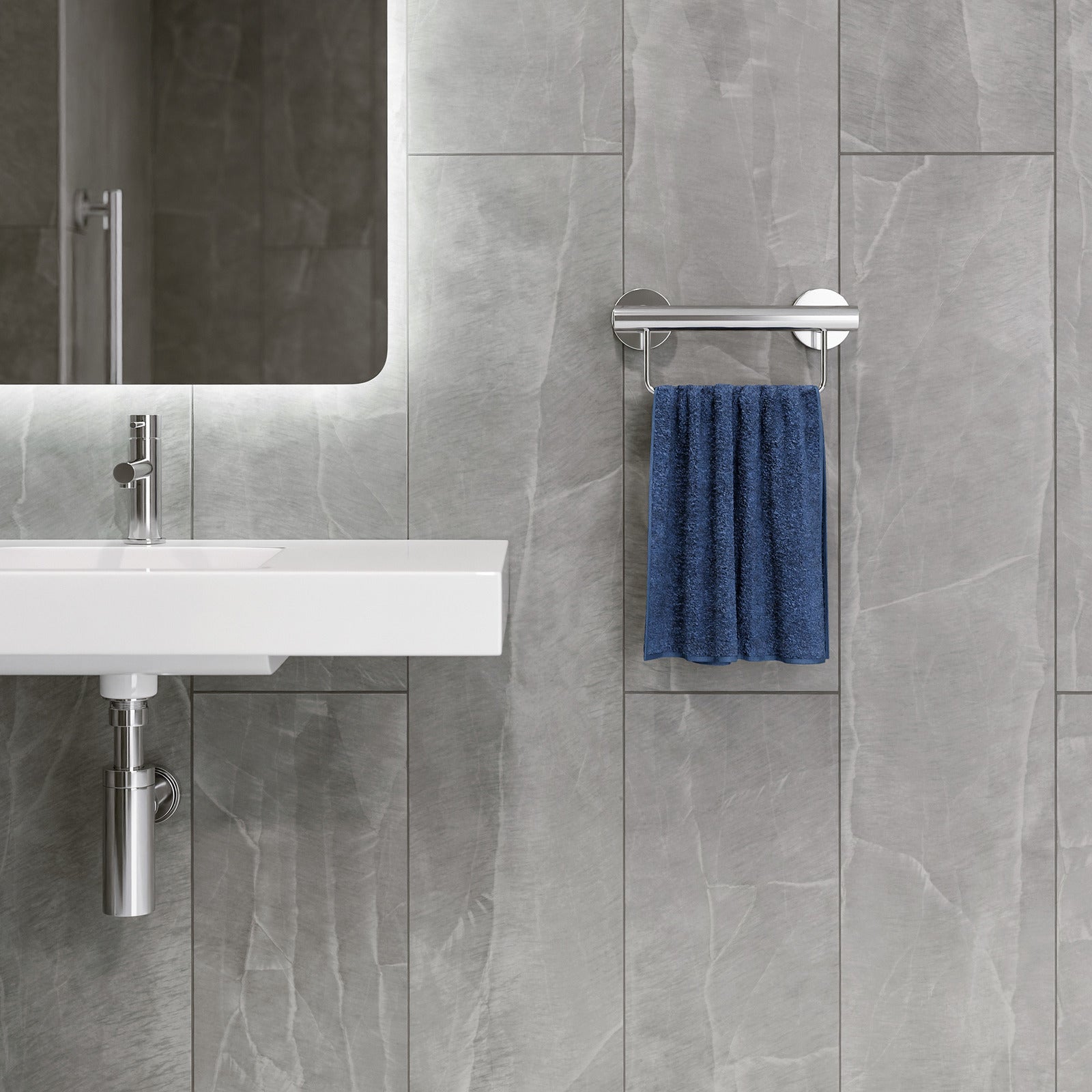 300mm Grab Rail with Optional Colour Towel Rail - Ideal for Assisted Living and Aged Care