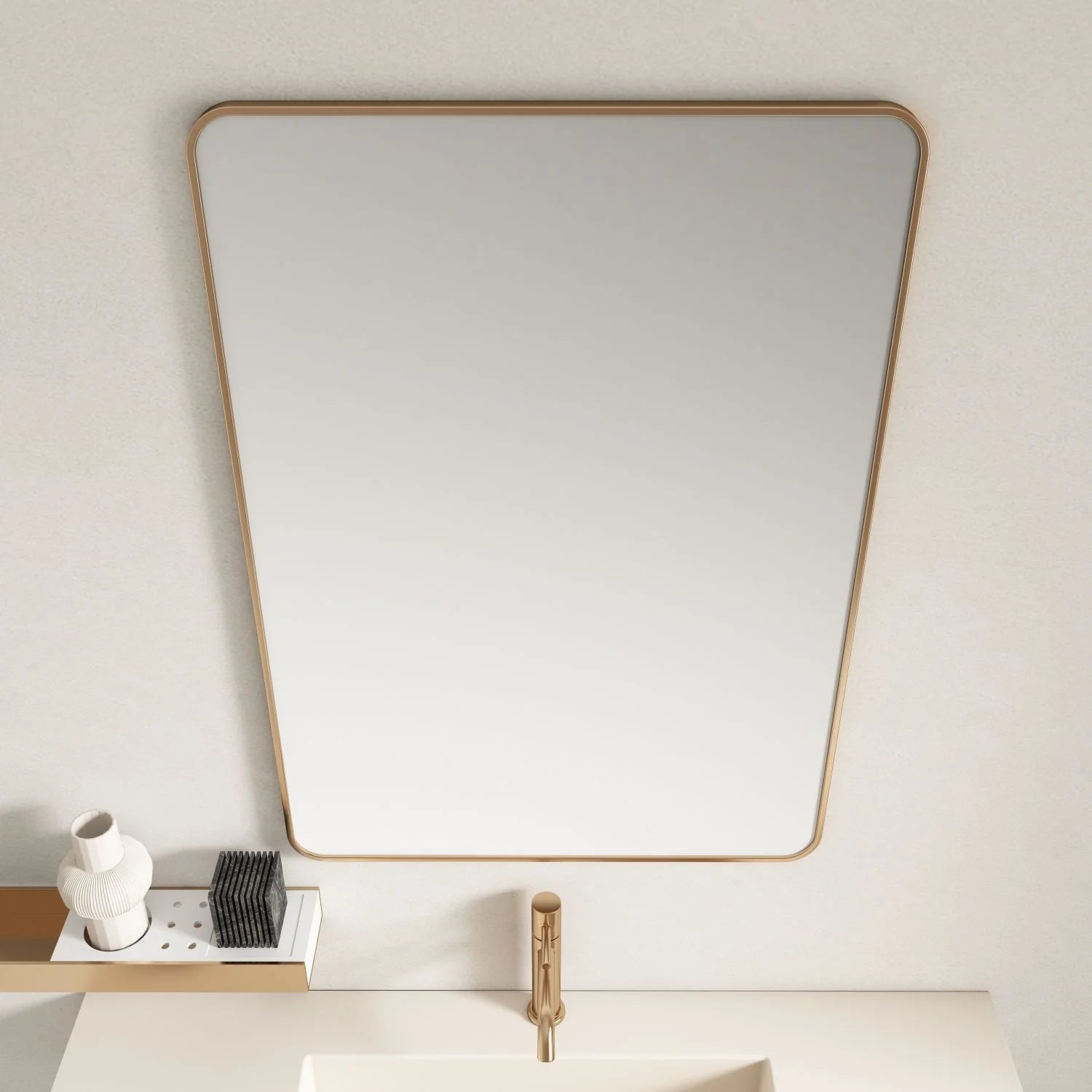 600x750mm Brushed Gold Aluminum Framed Elegant Rectangular Mirror