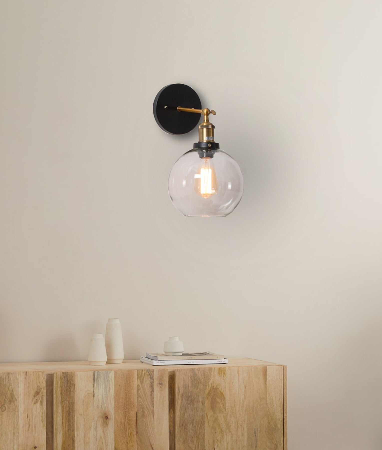 PESINI: Stylish Interior Swing Arm Wall Lights with Antique Brass/Chrome Highlight