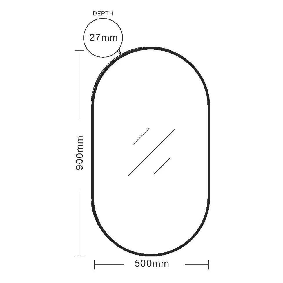 Exclusive Offer! 900x500mm Brushed Gold Aluminum Framed Oval Bathroom Mirror