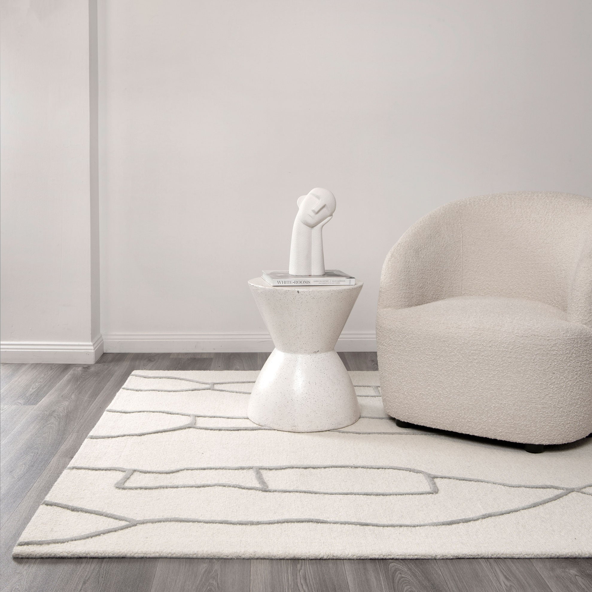 Les Nomades Souk Grey Wool Rug with Earthy Sophistication