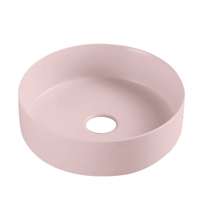 HOT! POSEIDON Round Matte Pink Ceramic Basin (346x346x114)