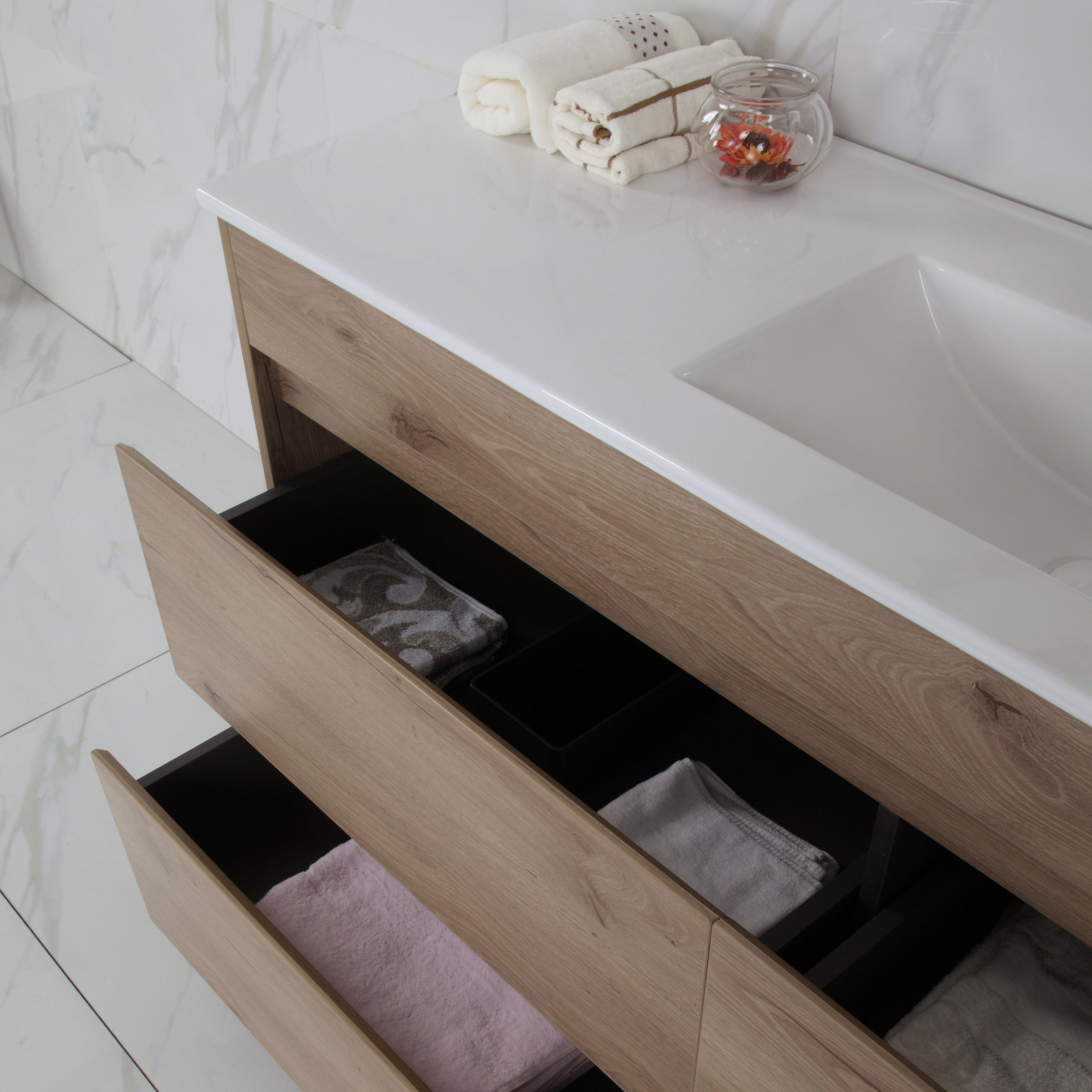 Get the Best MAX MDF Freestanding Vanity in Natural Oak - All Sizes Available