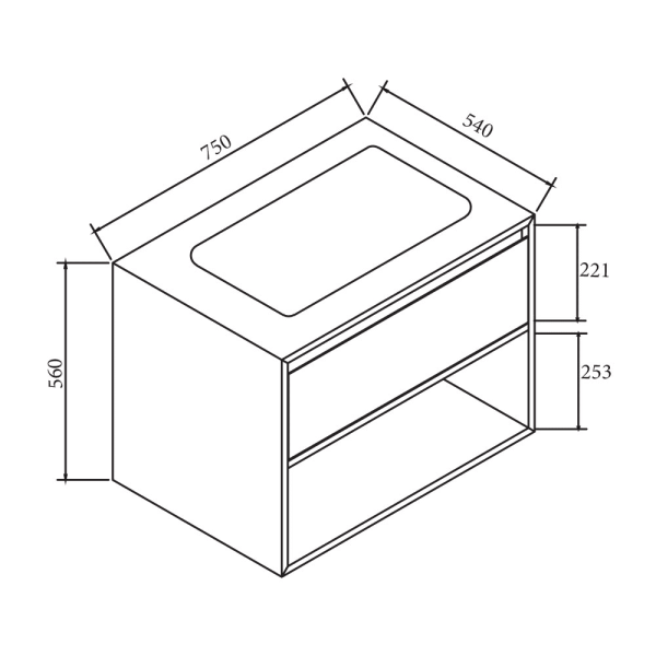 Hot Sale! MI Series 600mm Designer Modern Bathroom Vanity Cabinet