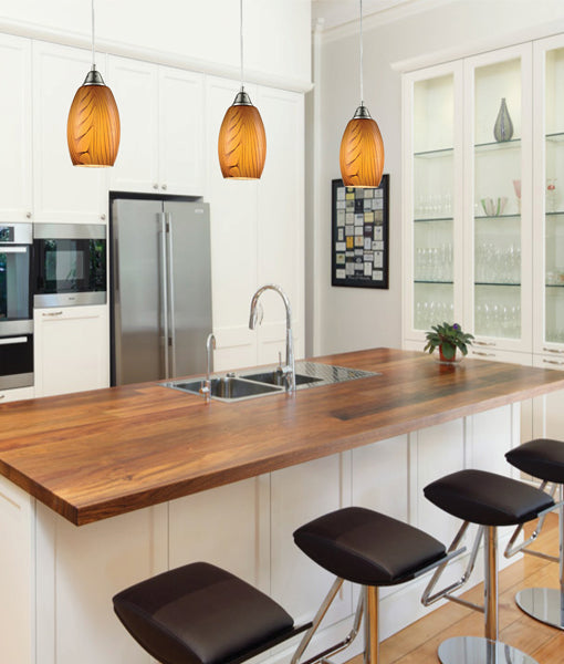 Exquisite Hand - Blown Glass Interior Pendant Lights with Satin Nickel Hardware
