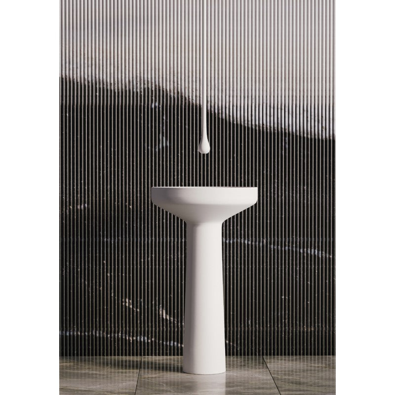 Hot Sale! Marcello Matte White Solid Surface Free - Standing Single - Piece Pedestal Basin