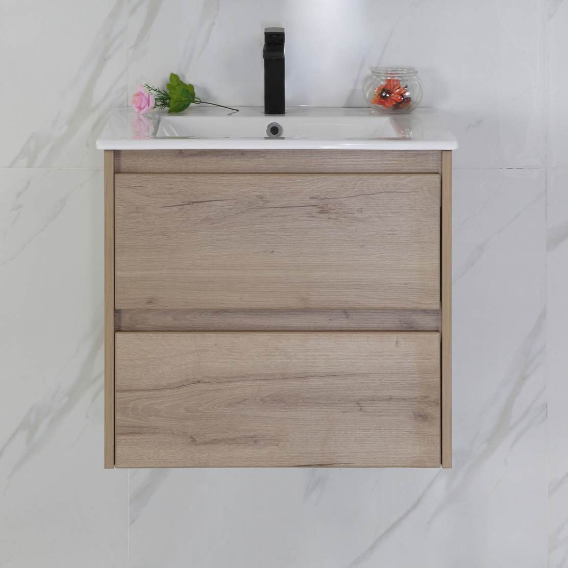 Exclusive MAX MDF Wall Hung Vanity in Natural Oak (All Sizes)