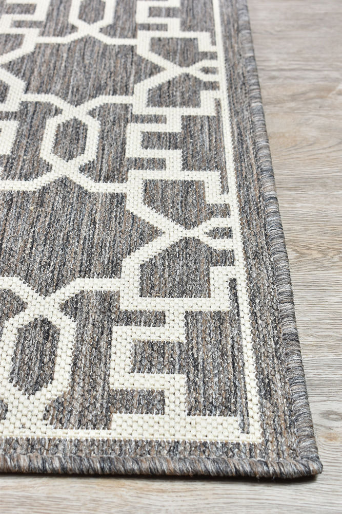 Durable and Washable 208-W71E Alaska Brown Cream Polypropylene Rug