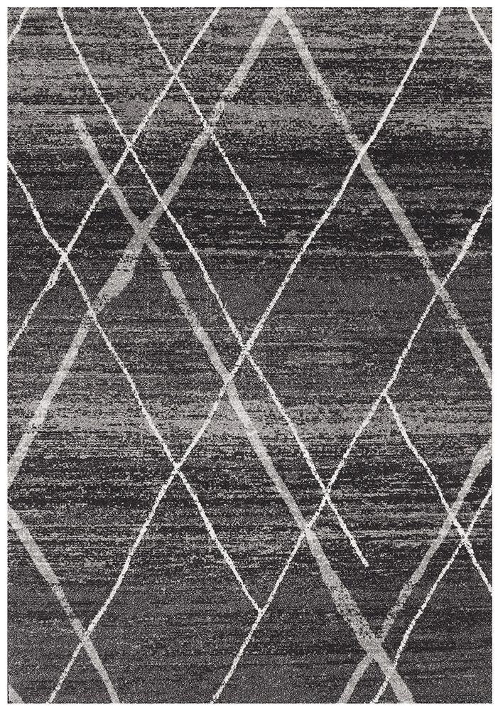 Contemporary Oasis Noah Charcoal Polypropylene Rug with Various Shapes