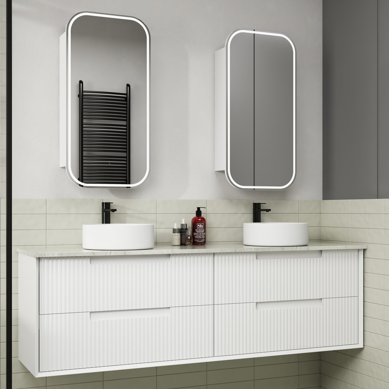 Get Your FLAUTO Matte White Wall-Mounted Bathroom Vanity in All Sizes Now!