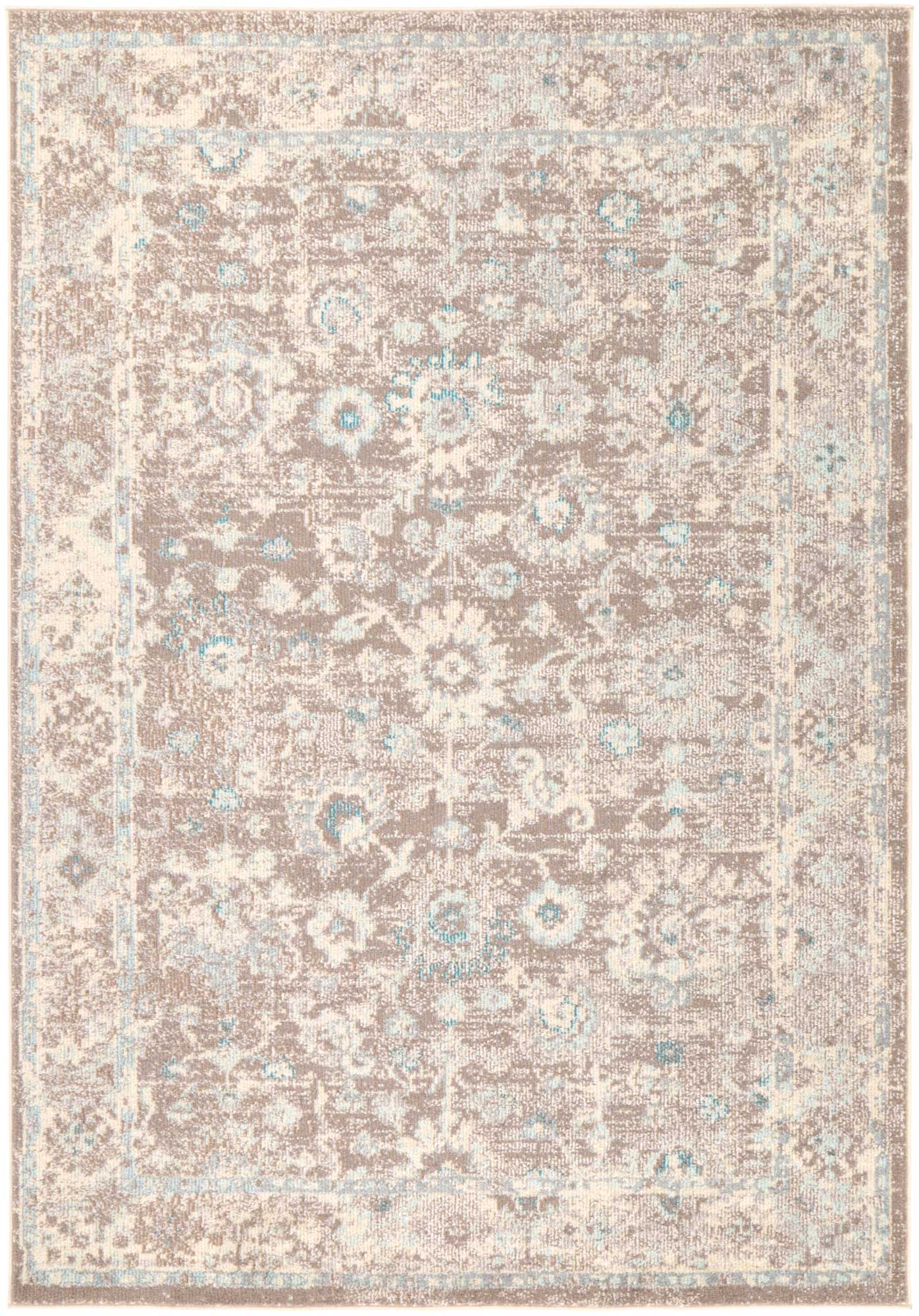 Exclusive Offer! Micah Floral Rug in Grey and Sky Blue Shades