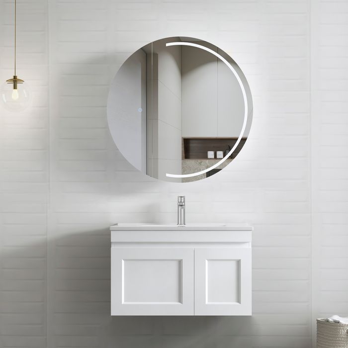 HAMPTON Mark II 750mm Matte White Wall-Hung Stylish Vanity with Ample Storage