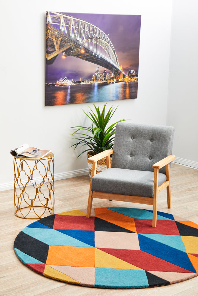 Exclusive Matrix 904 Pure Wool Sunset Round Rug