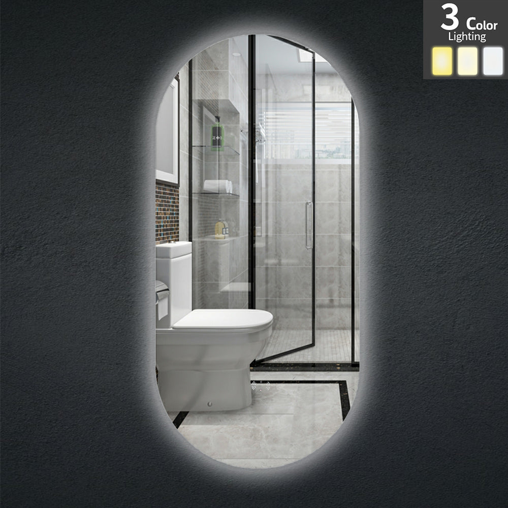 Hot Sale! Poseidon Oval LED Backlit Mirror, 450x900mm for Clear Reflection