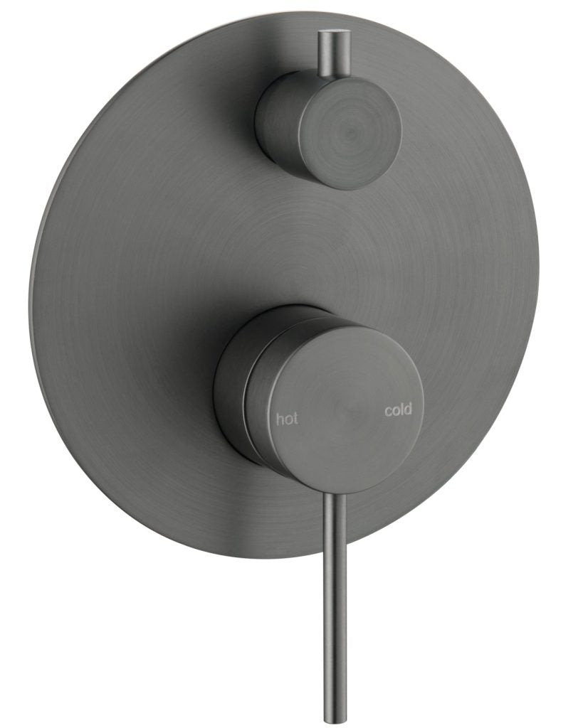 1P Brushed Gun Metal Mica Shower Mixer with Diverter for Enhanced Showering