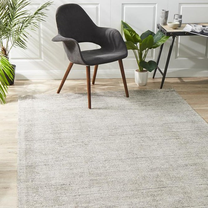 Luxurious Allure Stone Cotton - Rayon Hand - Loomed Rug with 9mm Pile
