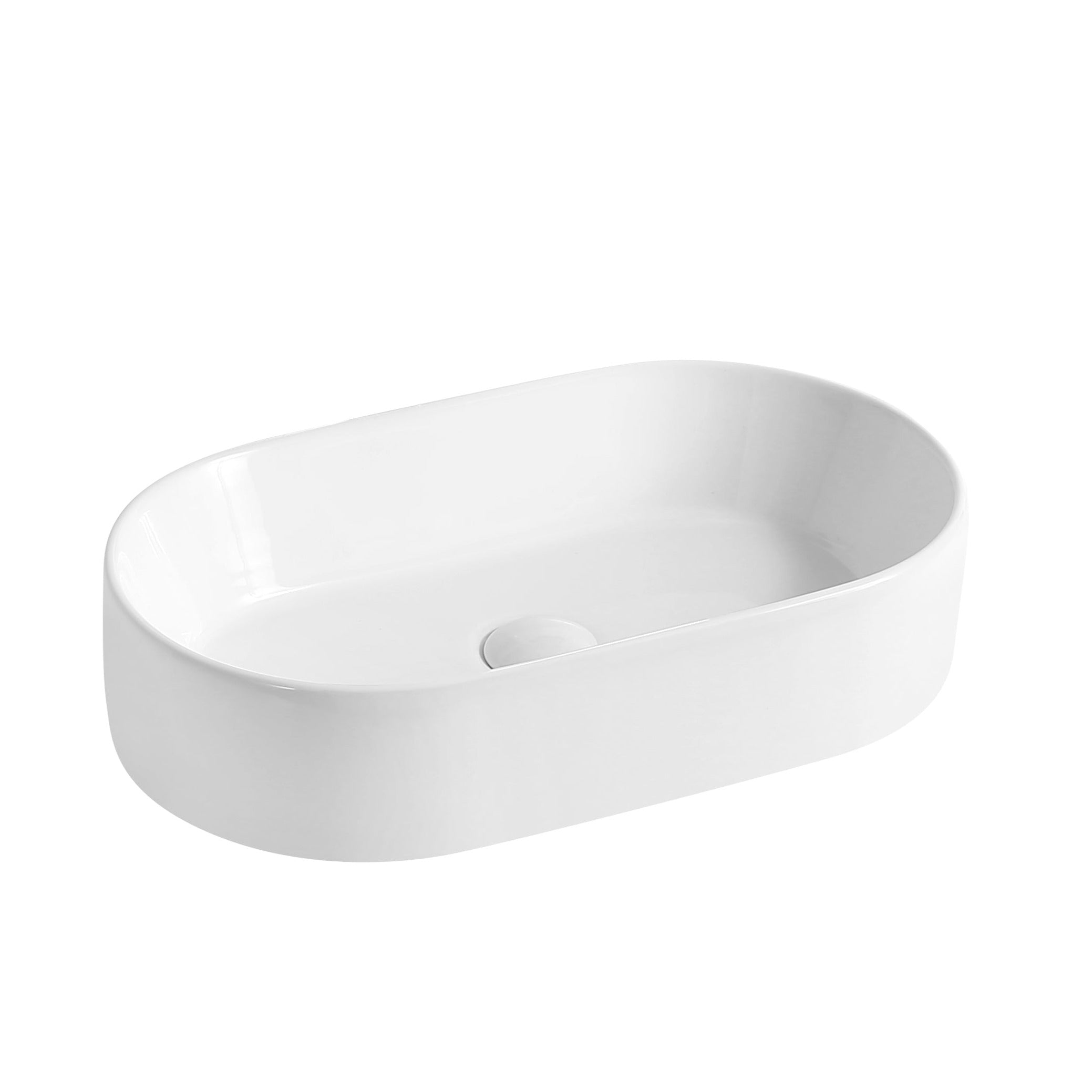 Oval Matte White Ceramic Basin (525x300x115mm) with French Fluted Design