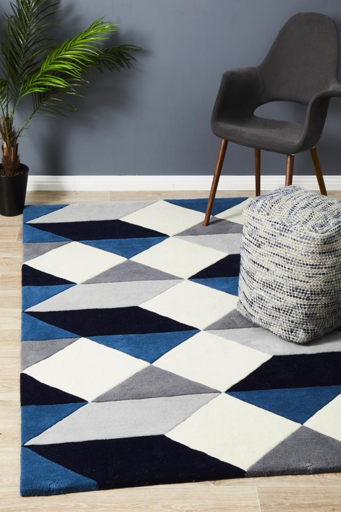 Exquisite Matrix 904 Hand - Tufted 100% Pure Wool Steel Rug