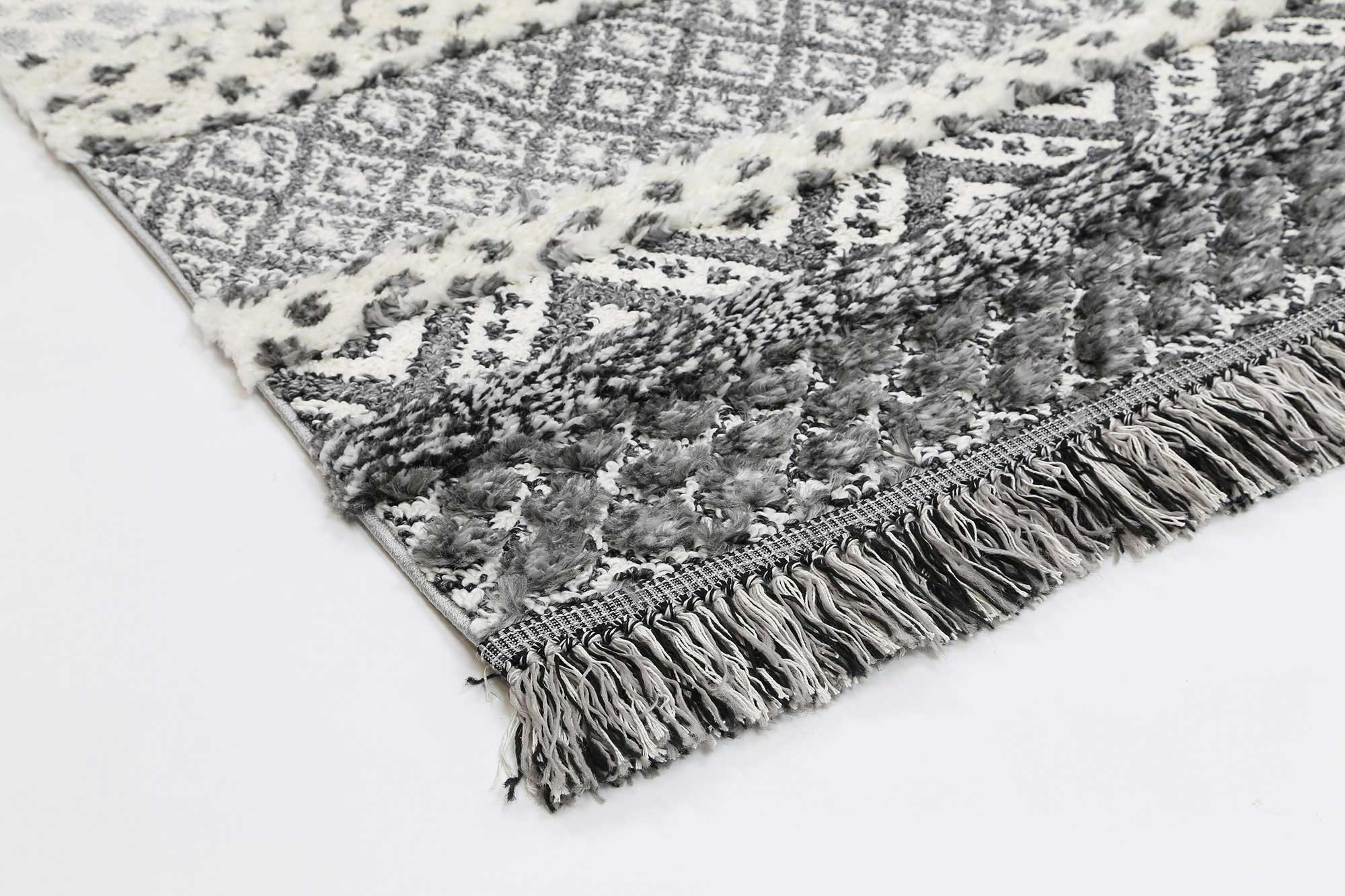 Hot Sale! Contemporary Mono Tribal Edge Anthracite Moroccan Inspired Rug for Home Decor