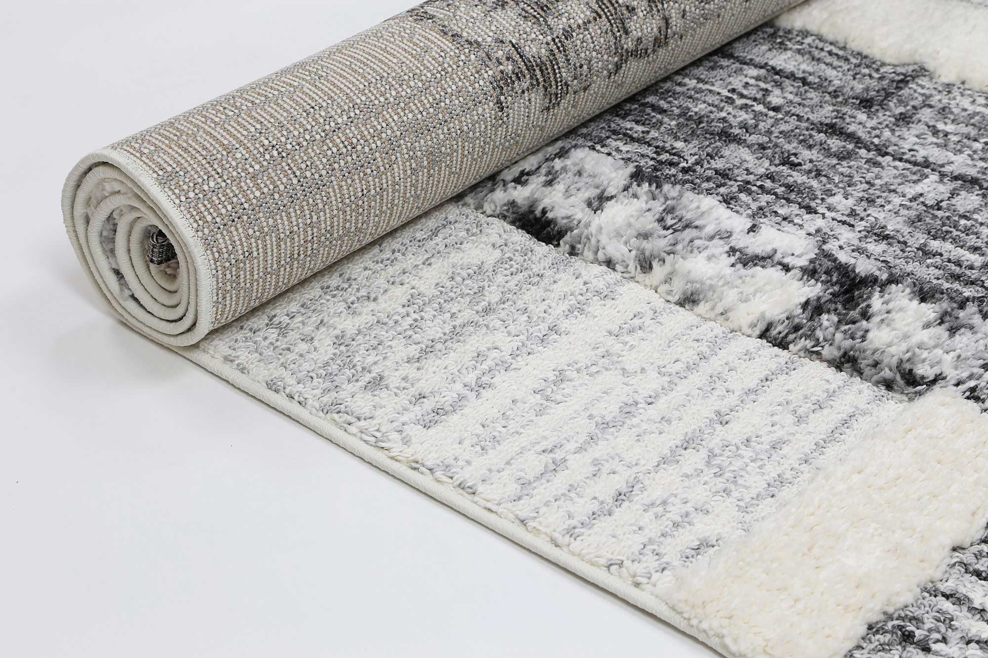 Hot Sale! Modern Cream Anthracite Mono Tribal Moroccan Inspired Rug