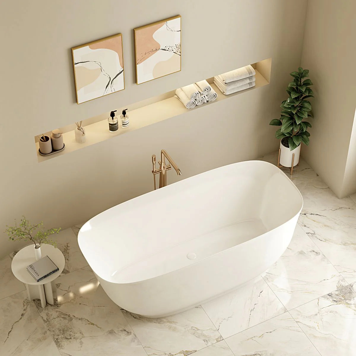 1700mm Gloss White Freestanding Libra Luxury Bathtub