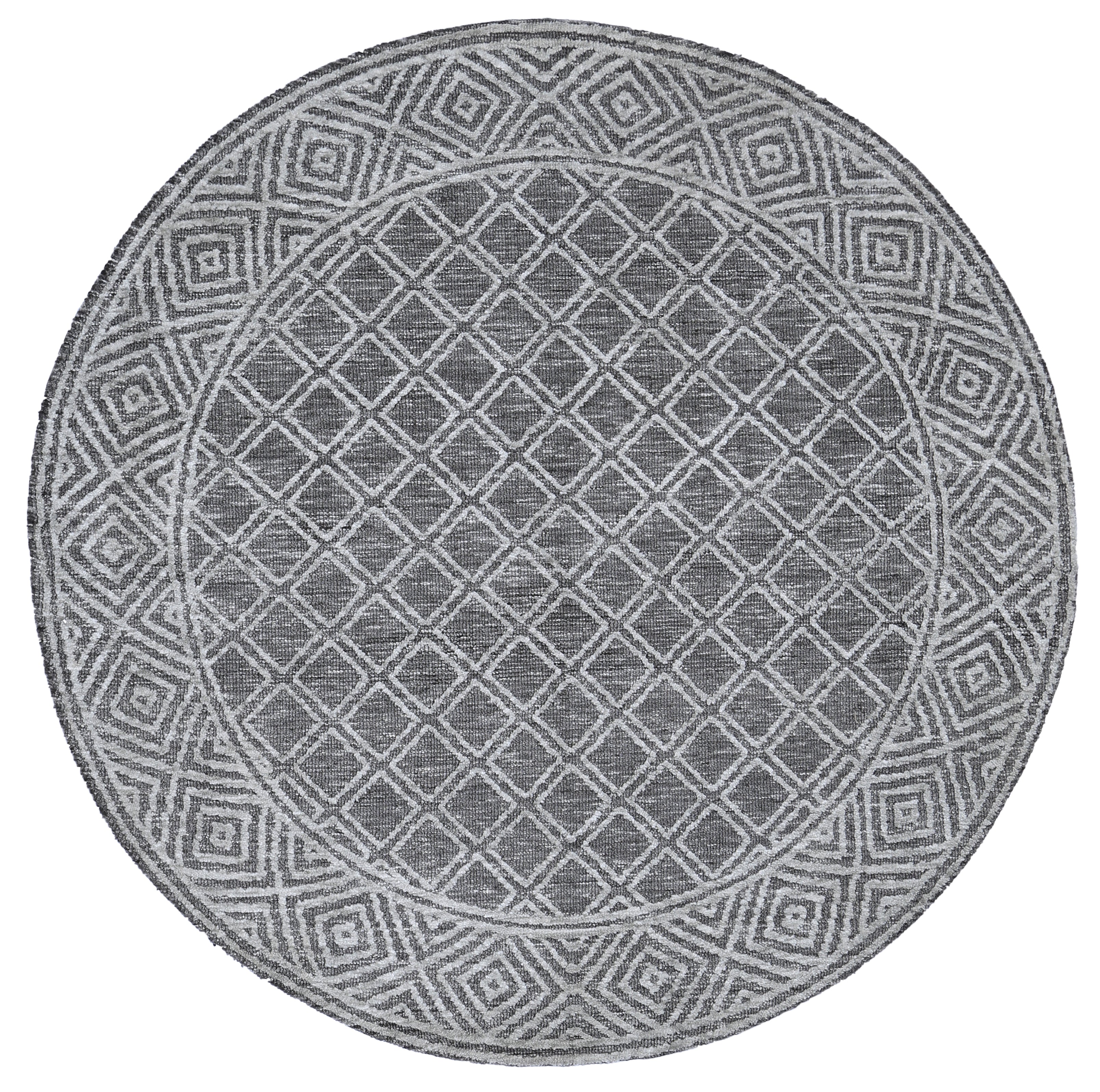 Hot Deal! Ambarsar Grey Round Cotton Blend Rug