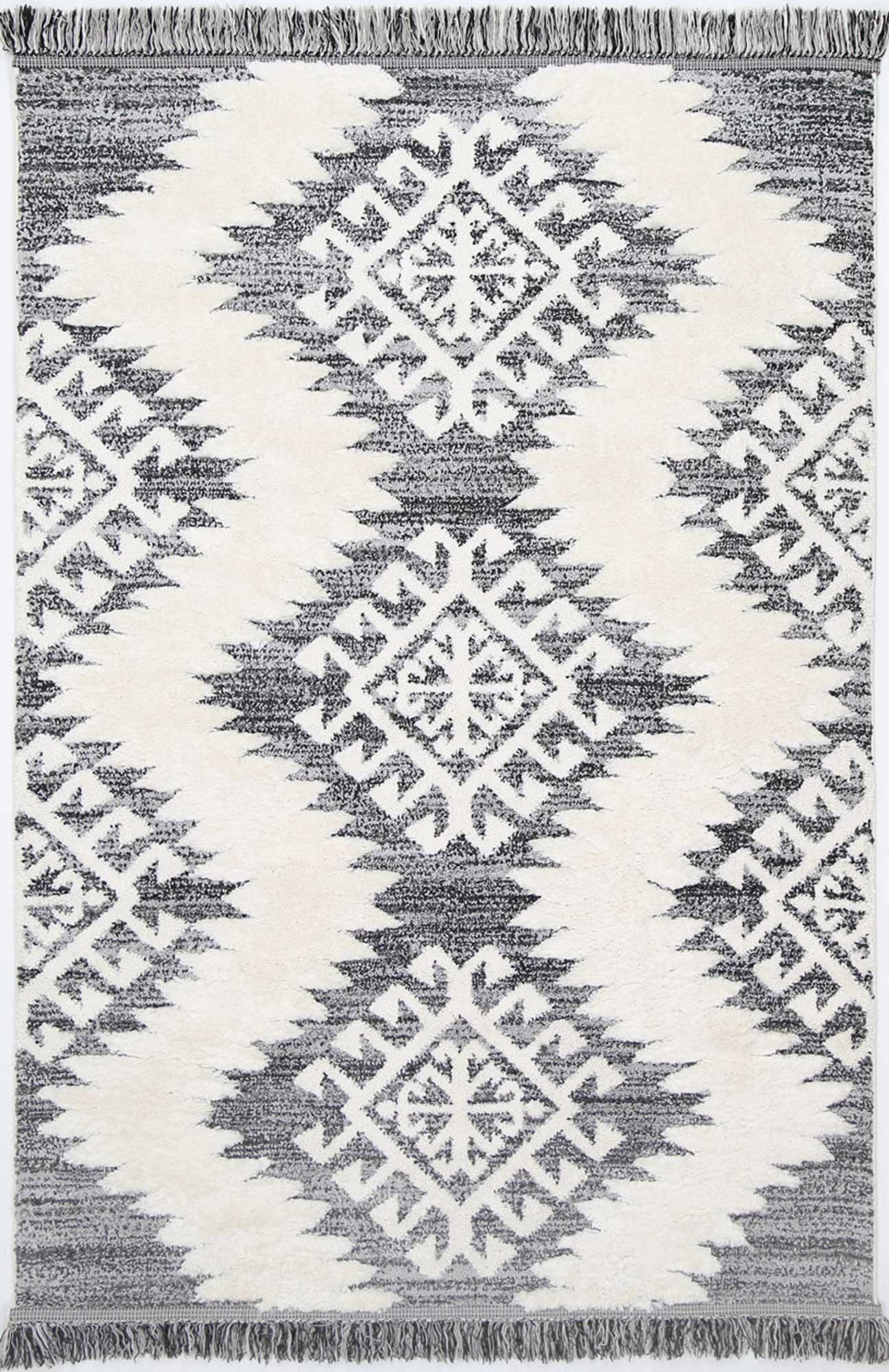 Hot! Mono Tribal Anthracite Cream Rug