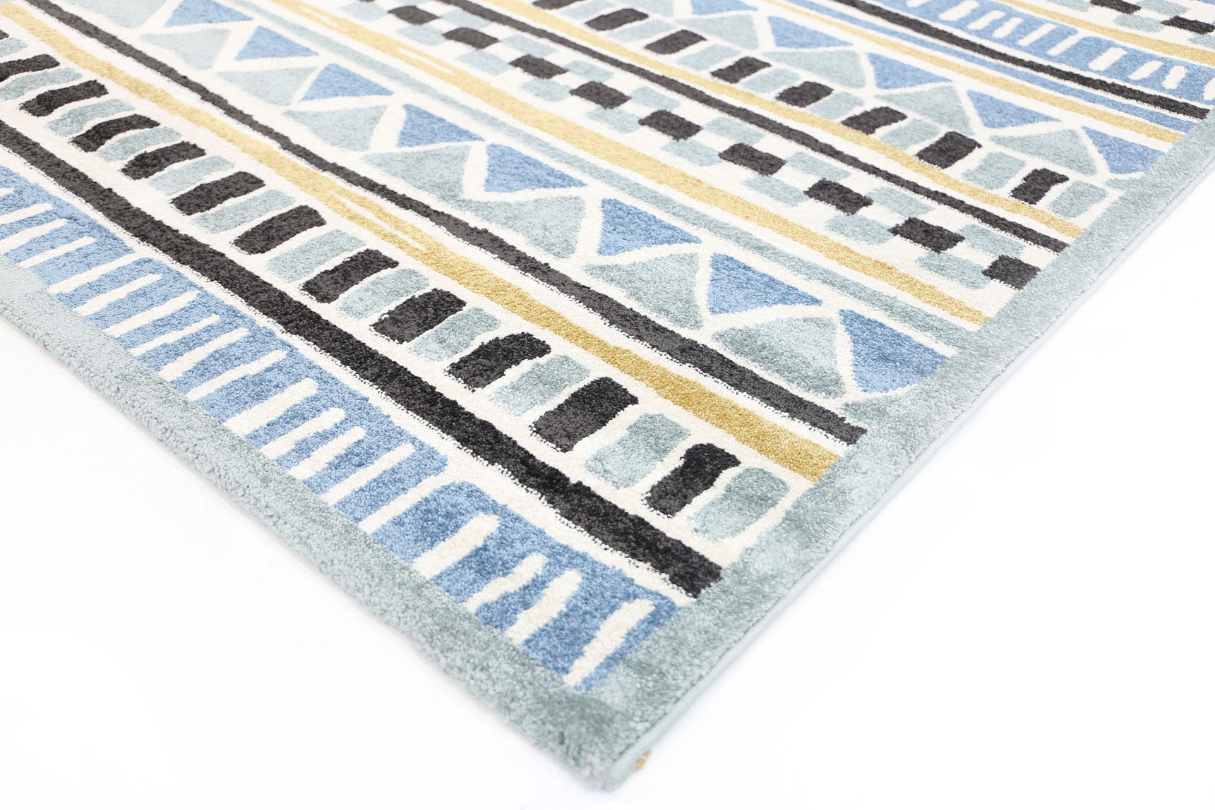 Hot! Piccolo Tribal Kids Rug in Blue and Yellow