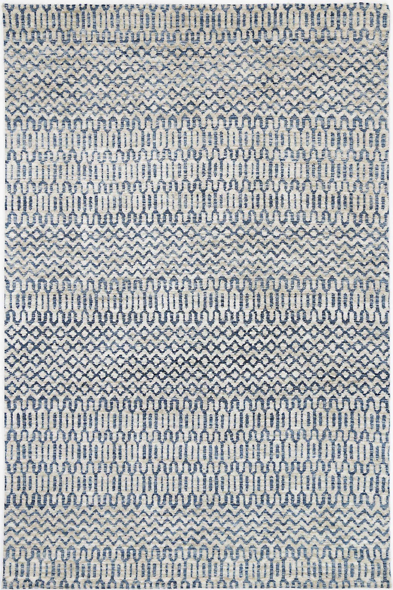 Navy Tribal Style Ambarsar Camphils Plush Polyester Rug
