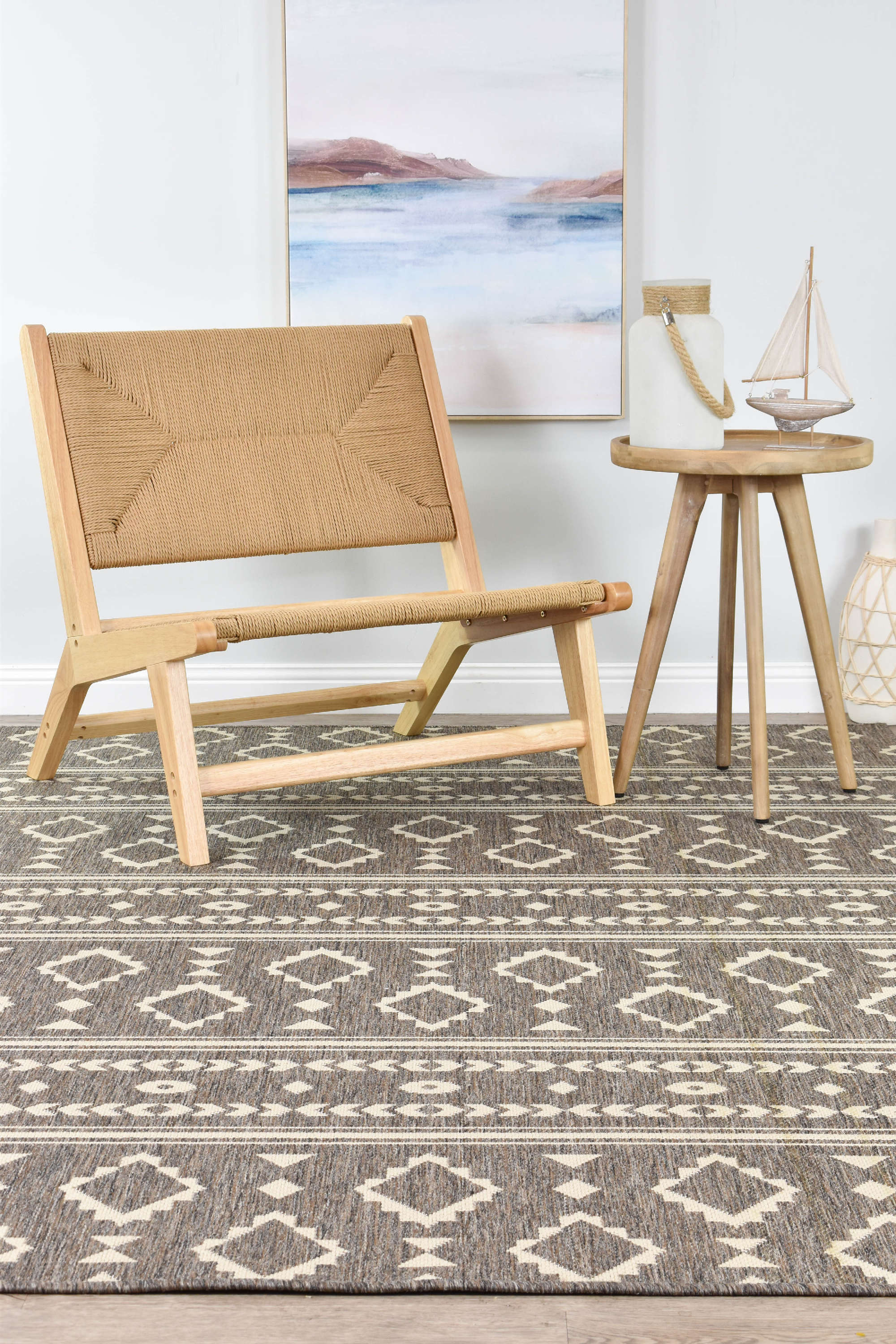 Affordable Alaska Brown Washable Rug - Ideal for Indoors & Outdoors