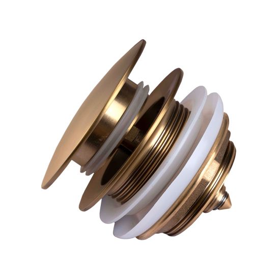 40mm Brushed Yellow Gold Non-Overflow Pop Up Waste for Bathtub