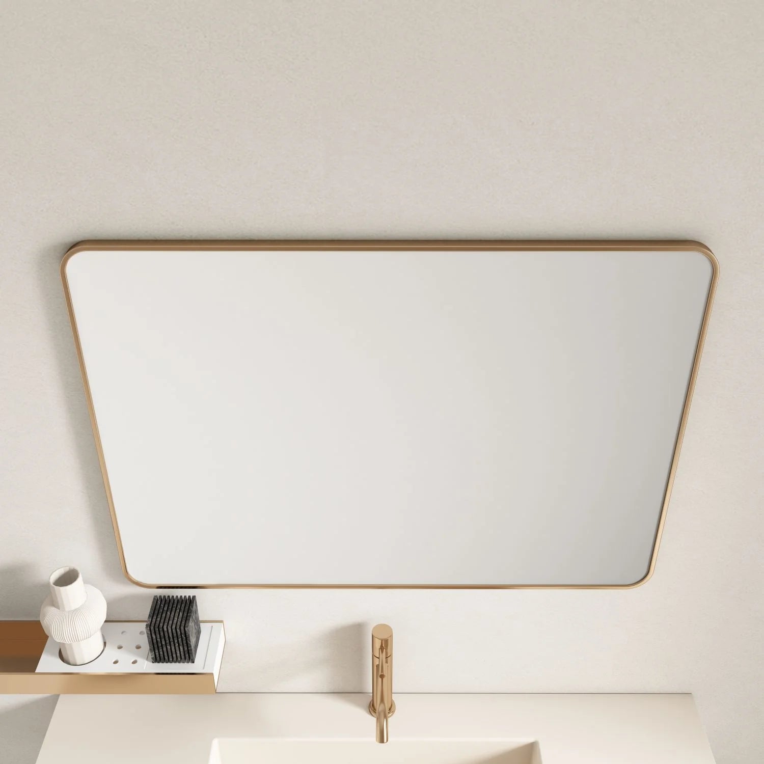 600x750mm Brushed Gold Aluminum Framed Elegant Rectangular Mirror