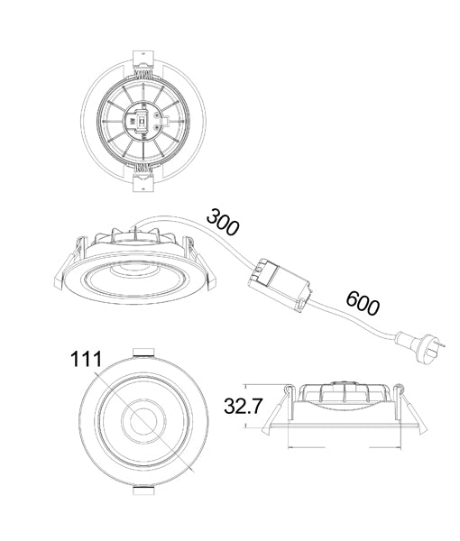 FIREFLY01A: Dimmable Tri - CCT LED Gimbal Recessed Downlight with 220 - 240V Input