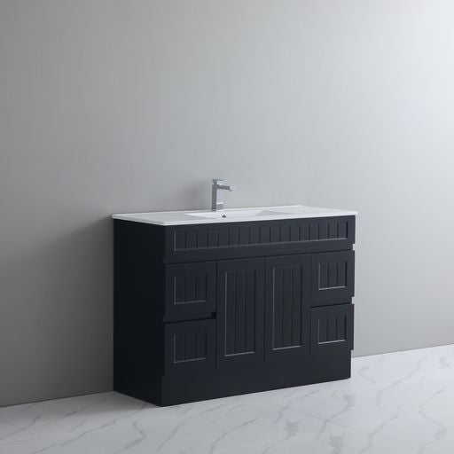 1200mm Single Bowl ACACIA PVC Shaker Floor Standing Vanity