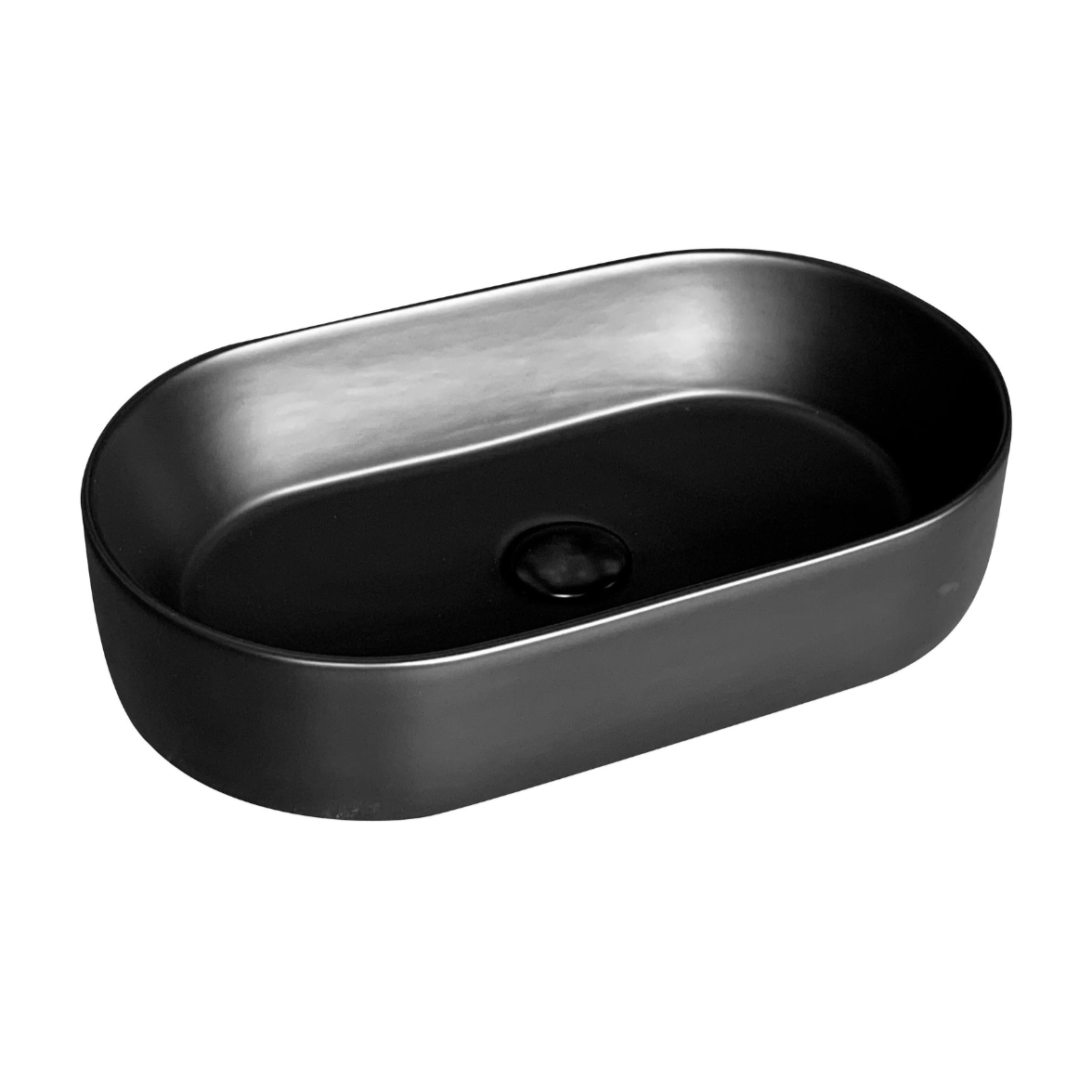 HOT! POSEIDON Oval Matte Black Ceramic Basin (525x300x115)