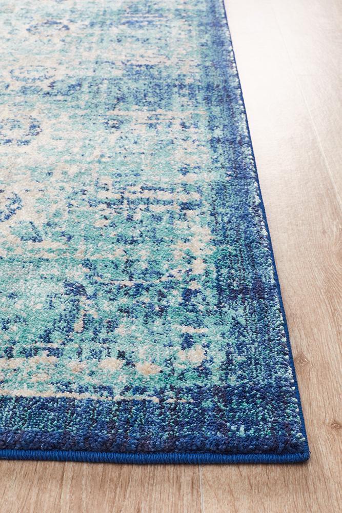 Hot Sale! Anastasia Blue Transitional Rug with Elegant Patterns by Rug Culture