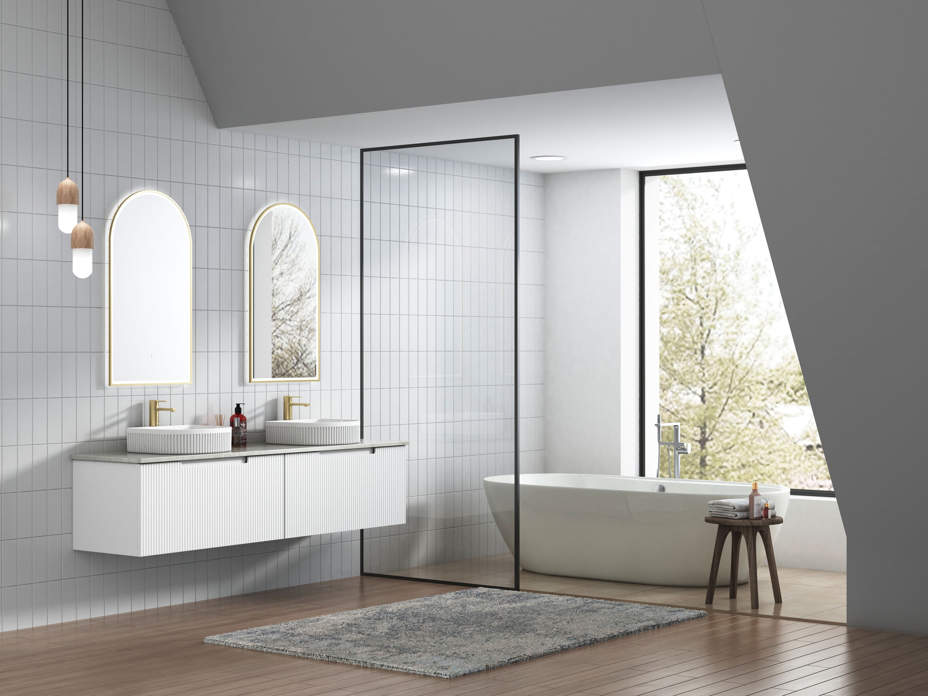 PERLA Mark II Matte White Wall - Hung Vanity in All Available Sizes