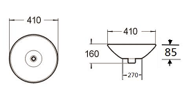 Glossy White Round Ceramic Insert Basin (410x410x160) - POSEIDON