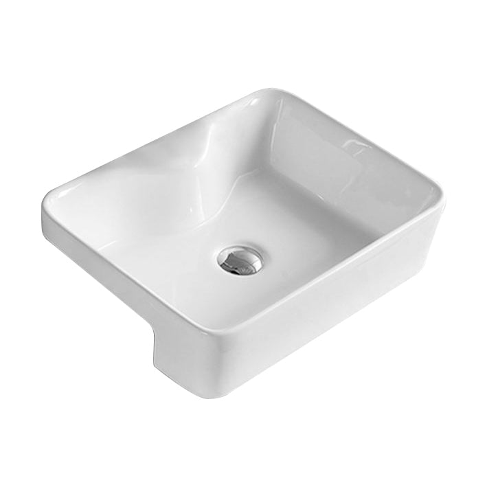 Hot Deal! POSEIDON Rectangle Semi - Recess Basin (480x370x130mm, Non - Tap Hole)