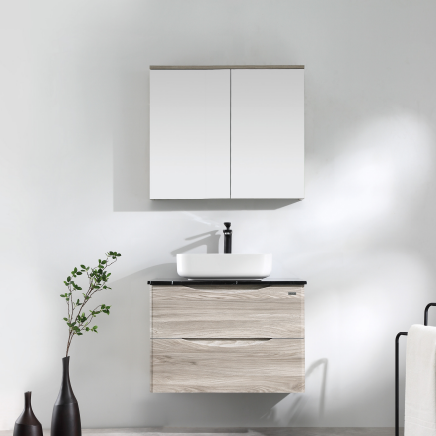 600mm LUNA Wall - Hung Vanity with Stunning Wood Grain Design