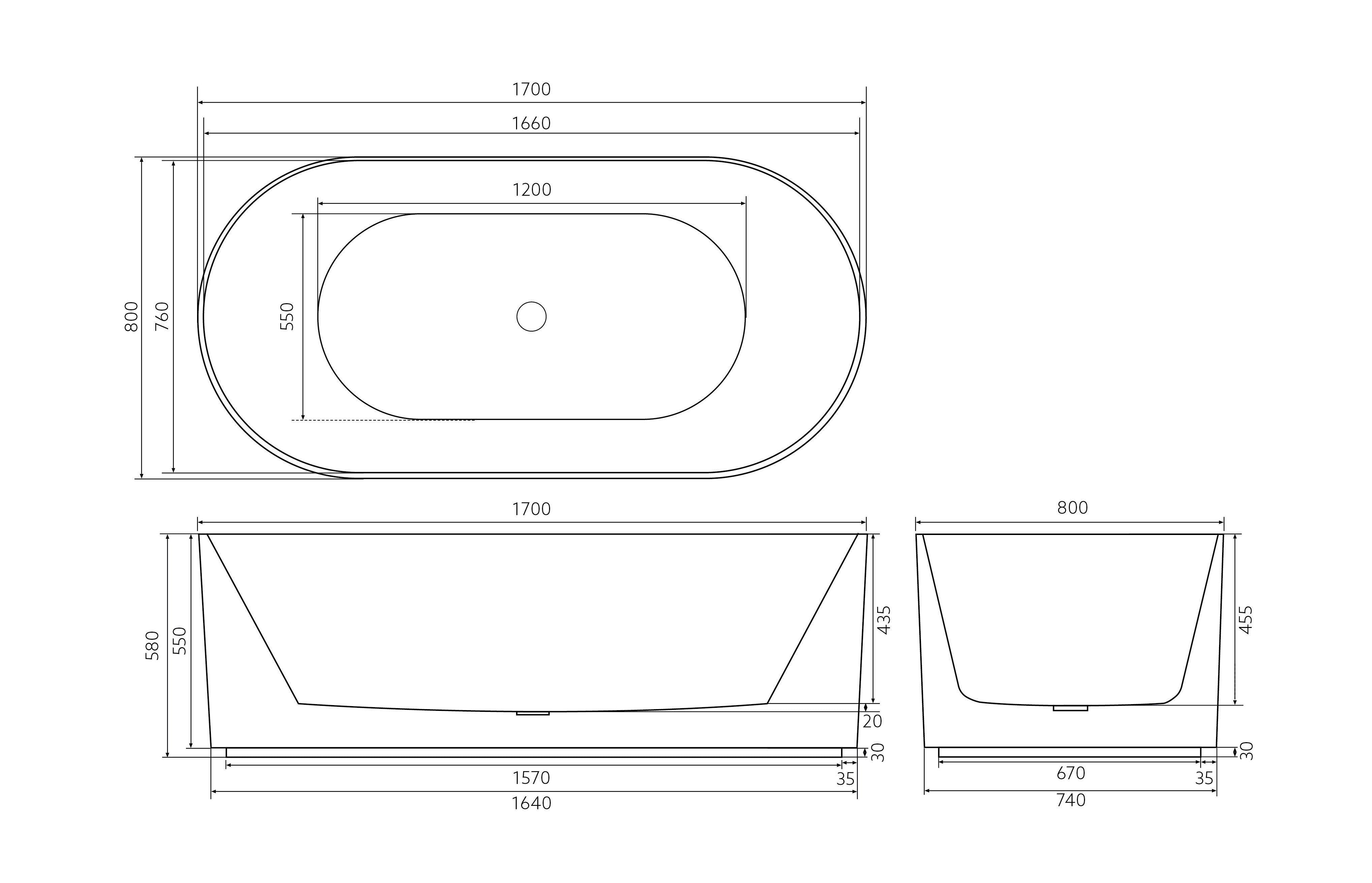 Ally Groove Freestanding Bathtub (Matte Black) - 1500mm/1700mm | Luxury Deal