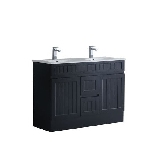 1500mm Acacia Shaker PVC Floor Vanity with Single/Double Bowl Option