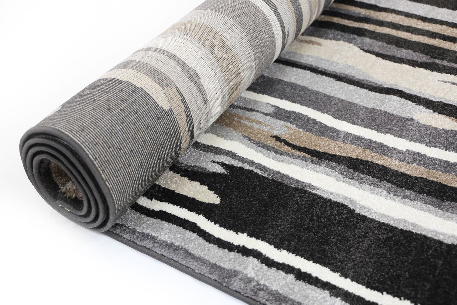 Moreau Ismerie Abstract Black and Beige Decorative Rug
