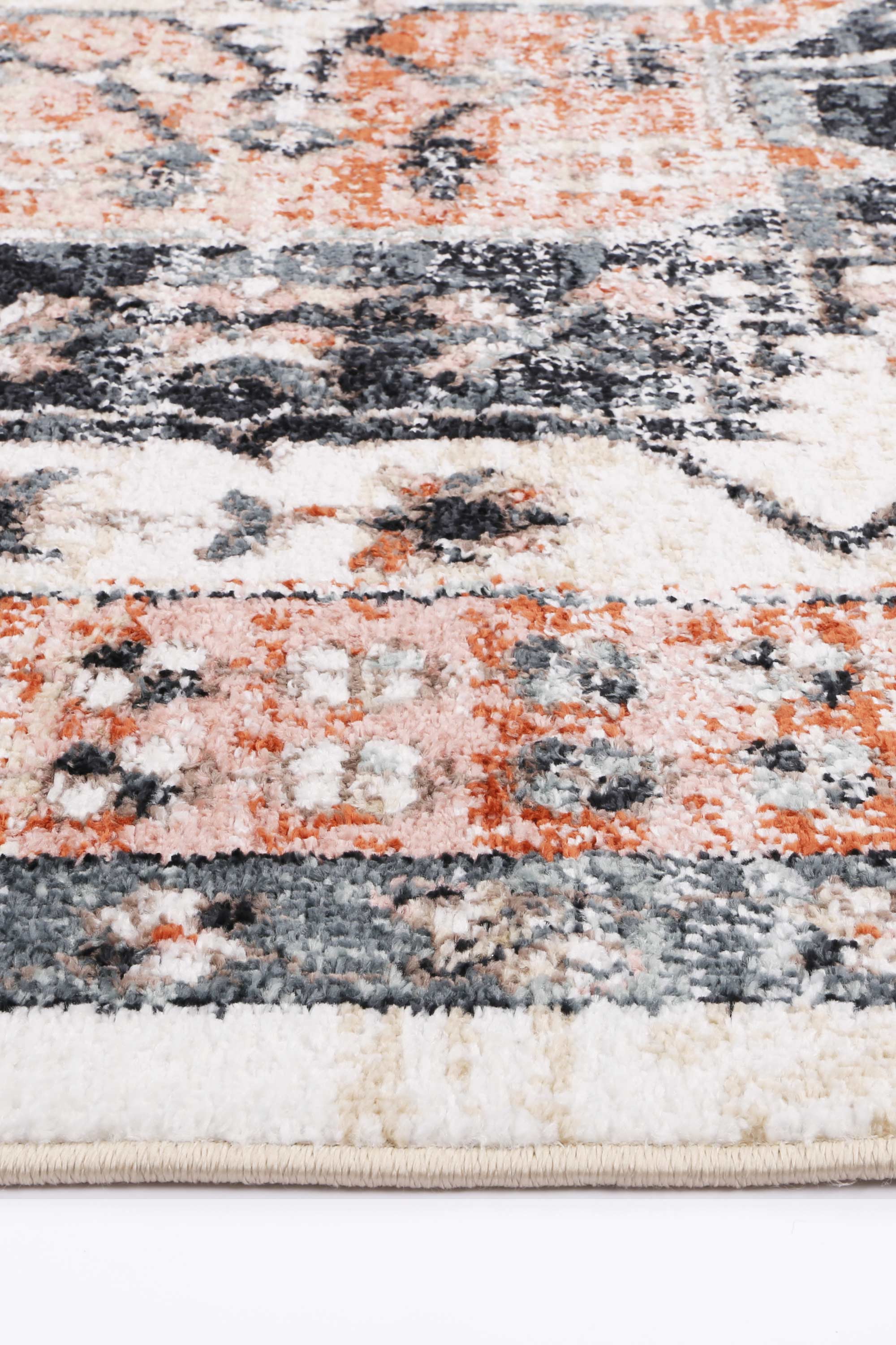 Traditional Anatolia White Terracotta High - Traffic Polypropylene Rug
