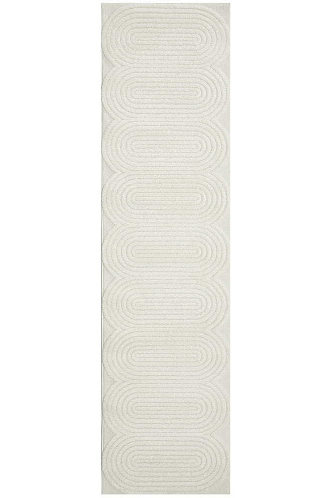Get This Stylish Mid - Century Inspired Polypropylene Power Loomed Lotus Carl White Rug Now