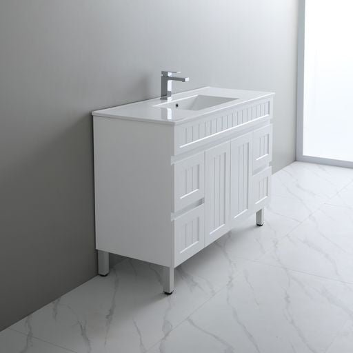 1200mm Single Bowl ACACIA PVC Shaker Floor Standing Vanity